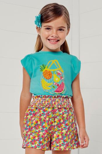 Dětské bavlněné tričko Mayoral tyrkysová barva