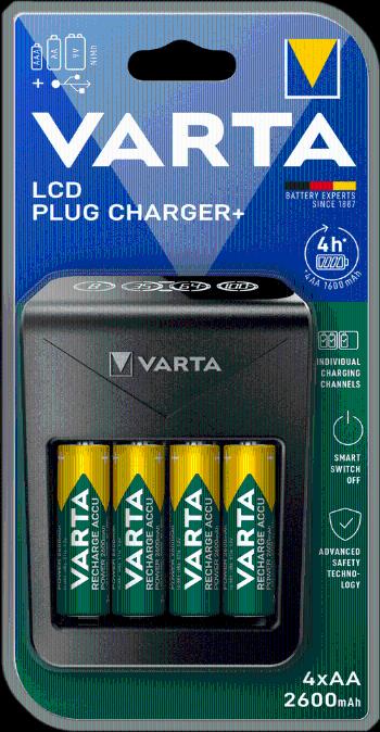 Varta nabíječka baterií LCD Plug Charger+ včetně 4x AA 2600 mAh (57687101461)