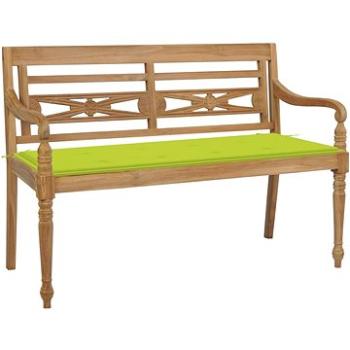 SHUMEE Lavice Batavia s jasně zelenou poduškou 120 cm teak 3062165 (3062165)