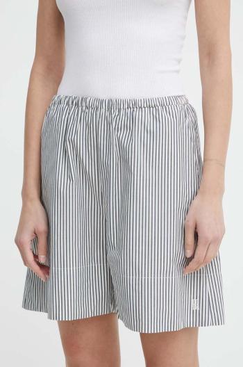 Bavlněné šortky By Malene Birger tmavomodrá barva, vzorované, high waist