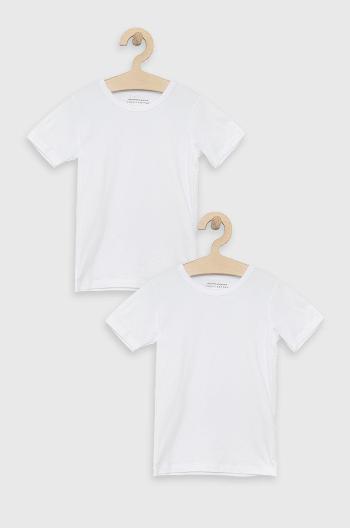 Dětské tričko United Colors of Benetton bílá barva, hladký