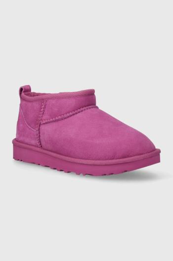 Semišové sněhule UGG Classic Ultra Mini fialová barva, 1116109