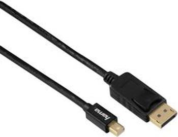 DisplayPort kabel Hama [1x zástrčka DisplayPort - 1x mini DisplayPort zástrčka] černá 1.80 m