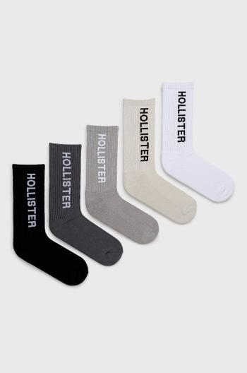 Ponožky Hollister Co. 5-pack pánské, šedá barva