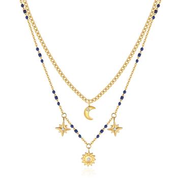 Brosway Okouzlující pozlacený náhrdelník s přívěsky Chant BAH62