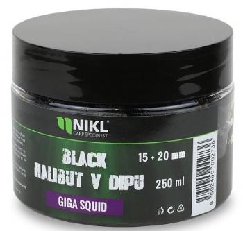 Nikl pelety v dipu black halibut - 15+20 mm 250 g giga squid