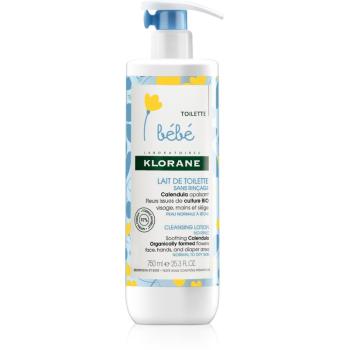 Klorane Bébé Calendula bezoplachové čisticí mléko pro normální a suchou pokožku 750 ml