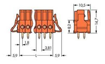 Zásuvkový konektor do DPS WAGO 734-507/037-000, 38.47 mm, pólů 7, rozteč 3.81 mm, 50 ks