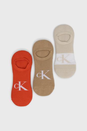 Ponožky Calvin Klein (3-pack) pánské, oranžová barva
