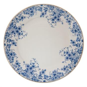 Porcelánový jídelní talíř s modrými květy Blue Flowers - Ø 26*2 cm BFLFP
