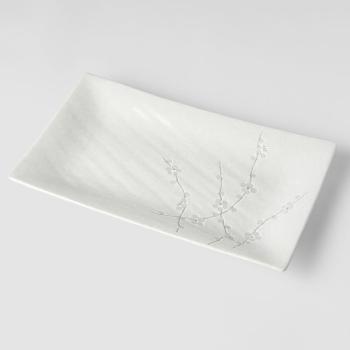 Obdélníkový talíř White Blossom 33 × 19 cm