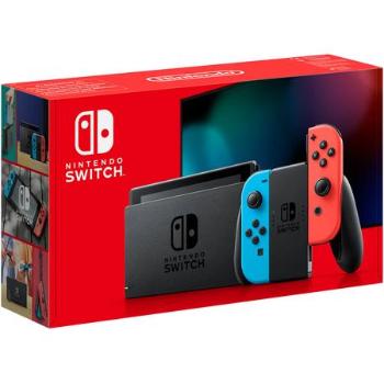 Nintendo Switch console with neonred&blue Joy-Con