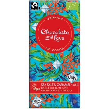 Chocolate & Love Sea Salt & Vegan Caramel 65% hořká čokoláda v BIO kvalitě bez mléka 80 g