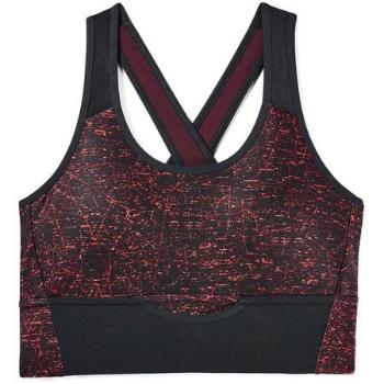 Under Armour Dámská podprsenka Mid Crossback Clutch Printed Bra, dark maroon / dark maroon / reflective, S