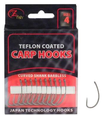 Zfish teflonové háčky curved shank barbless 10 ks-velikost 8