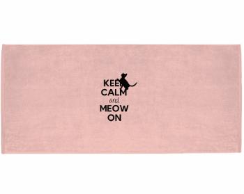 Celopotištěný sportovní ručník Keep calm and meow on