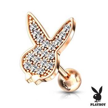Šperky4U Cartilage piercing do ucha Playboy, čiré zirkony - CP1063-RD