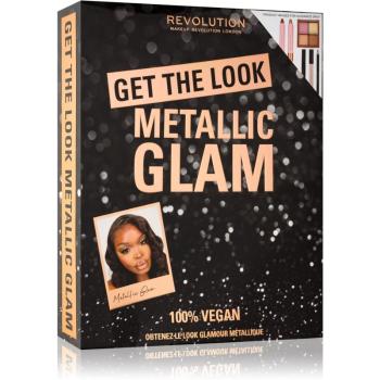 Makeup Revolution Get The Look Metallic Glam dárková sada (pro dokonalý vzhled)