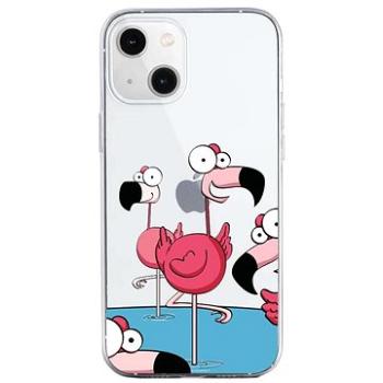TopQ iPhone 13 mini silikon Cartoon Flamingos 64736 (Sun-64736)