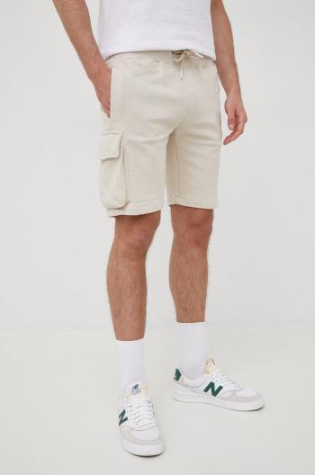 Bavlněné šortky Pepe Jeans Drake pánské, béžová barva