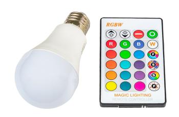T-LED RGBW LED žárovka 5W E27 Barva světla: RBG + studená bílá 021171
