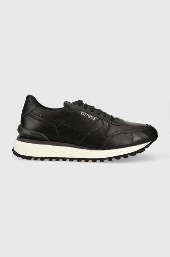 Kožené sneakers boty Guess Varese černá barva