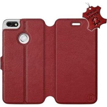 Flip pouzdro na mobil Huawei P9 Lite mini - Tmavě červené - kožené -   Dark Red Leather (5903226516834)