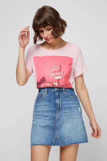 Guess GUESS dámské růžové tričko s potiskem