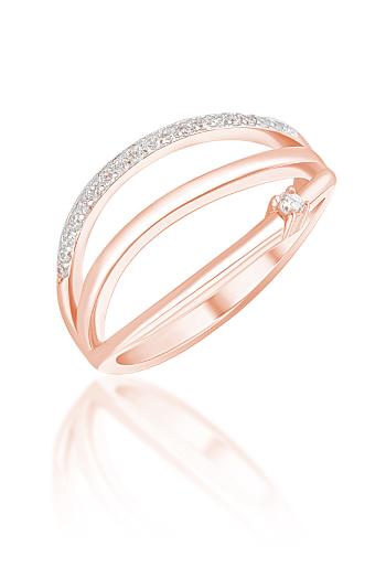 JVD Elegantní bronzový prsten se zirkony SVLR0393XH2RO 52 mm