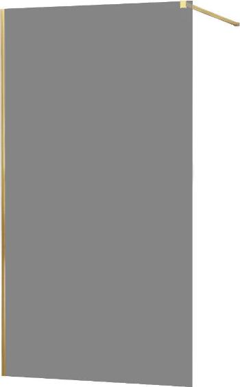 MEXEN/S KIOTO Sprchová zástěna WALK-IN 70x200 cm 8 mm, zlatá, kouřové sklo 800-070-101-50-40