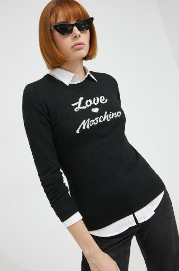Vlněný svetr Love Moschino dámský, černá barva, lehký