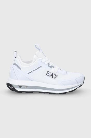Boty EA7 Emporio Armani bílá barva, na plochém podpatku