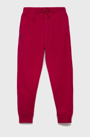 Dětské tepláky Polo Ralph Lauren růžová barva, hladké