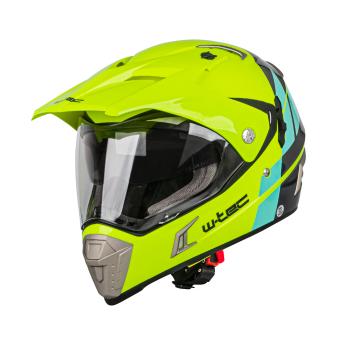 Moto přilba W-TEC Dualsport  Fluo Yellow-Blue  M (57-58)