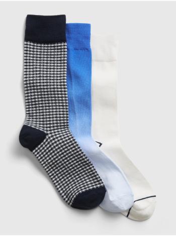 Modré pánské ponožky crew socks, 3 páry