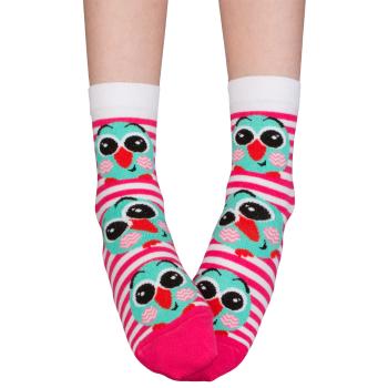 Dívčí ponožky se vzorem WOLA BIRDS růžové Velikost: 21-23