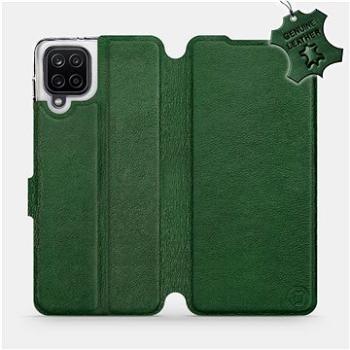 Flip pouzdro na mobil Samsung Galaxy A12 - Zelené - kožené -   Green Leather (5903516613564)