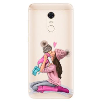 Silikonové pouzdro iSaprio - Kissing Mom - Brunette and Girl - Xiaomi Redmi 5 Plus