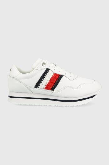 Kožené sneakers boty Tommy Hilfiger bílá barva