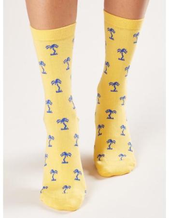 Dámské ponožky s palmami PALMS žluté 
