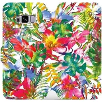 Flipové pouzdro na mobil Samsung Galaxy S8 - MG07S Pestrobarevné květy a listy (5903226340514)