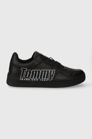 Sneakers boty Tommy Jeans TJM BASKET LOGO černá barva, EM0EM01257