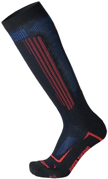 Mico Medium Weight Superthermo Primaloft Merino Ski Socks - nero/rosso/azzurro 41-43