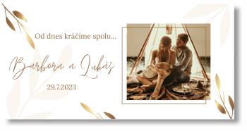 Svatební banner s fotkou - Gold wedding Rozměr banner: 130 x 260 cm