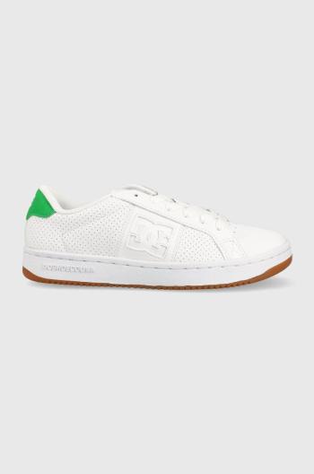 Kožené sneakers boty DC bílá barva