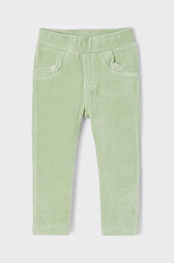 Dětské kalhoty Mayoral zelená barva, hladké