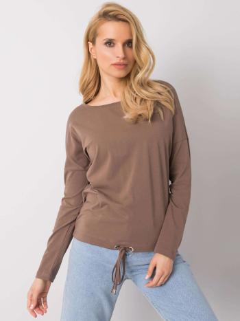 HNĚDÉ DÁMSKÉ TRIČKO S DLOUHÝMI RUKÁVY RV-BZ-5122.15P-BROWN Velikost: XL