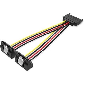 Vention SATA 15P (M) to 2x 15P SATA 90° (F) Power Splitter Cable 0.15m Black (KDBBB)