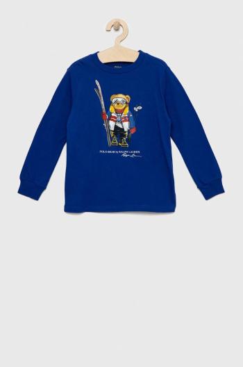 Dětská bavlněná košile s dlouhým rukávem Polo Ralph Lauren s potiskem