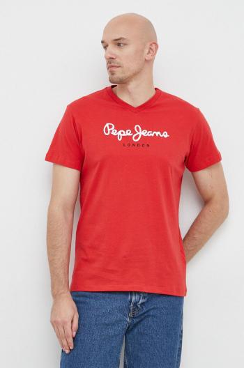 Bavlněné tričko Pepe Jeans Eggo červená barva, s potiskem